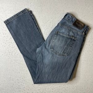 Massimo Dutti Jeans Mens 32 Blue Washed Straight Leg Denim Pants